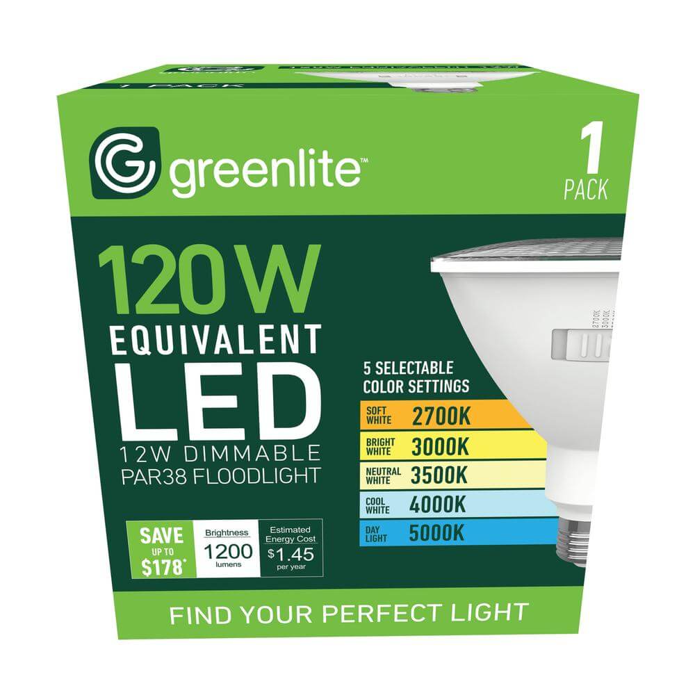 Greenlite 12W PAR38 Dimmable LED Bulb CCT Selectable