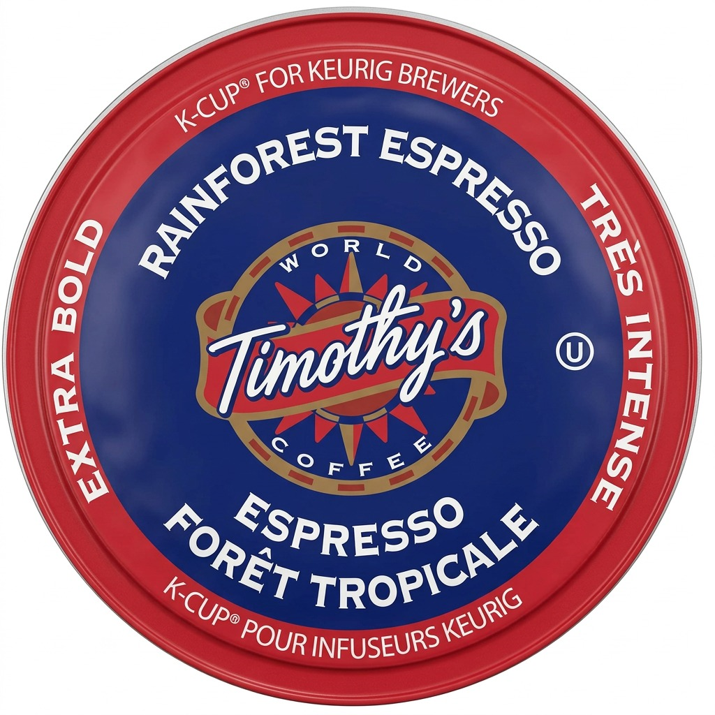 COFFEE-K CUP TIMOTHY'S RAINFOREST ESPRESSO X-BOLD (01020) 24/BX
