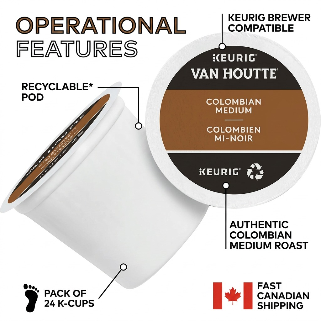 COFFEE-K CUP VAN HOUTTE COLOMBIAN MEDIUM (33717) 24/BX