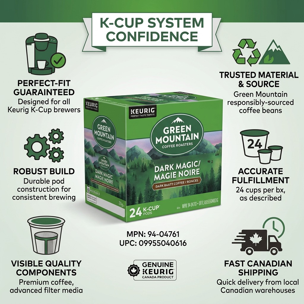 COFFEE-K CUP GREEN MOUNTAIN DARK MAGIC, DARK ROAST 24/BX