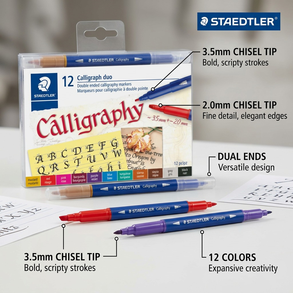 Staedtler Dual Tip Markers Calligraph Duo 12-Pack