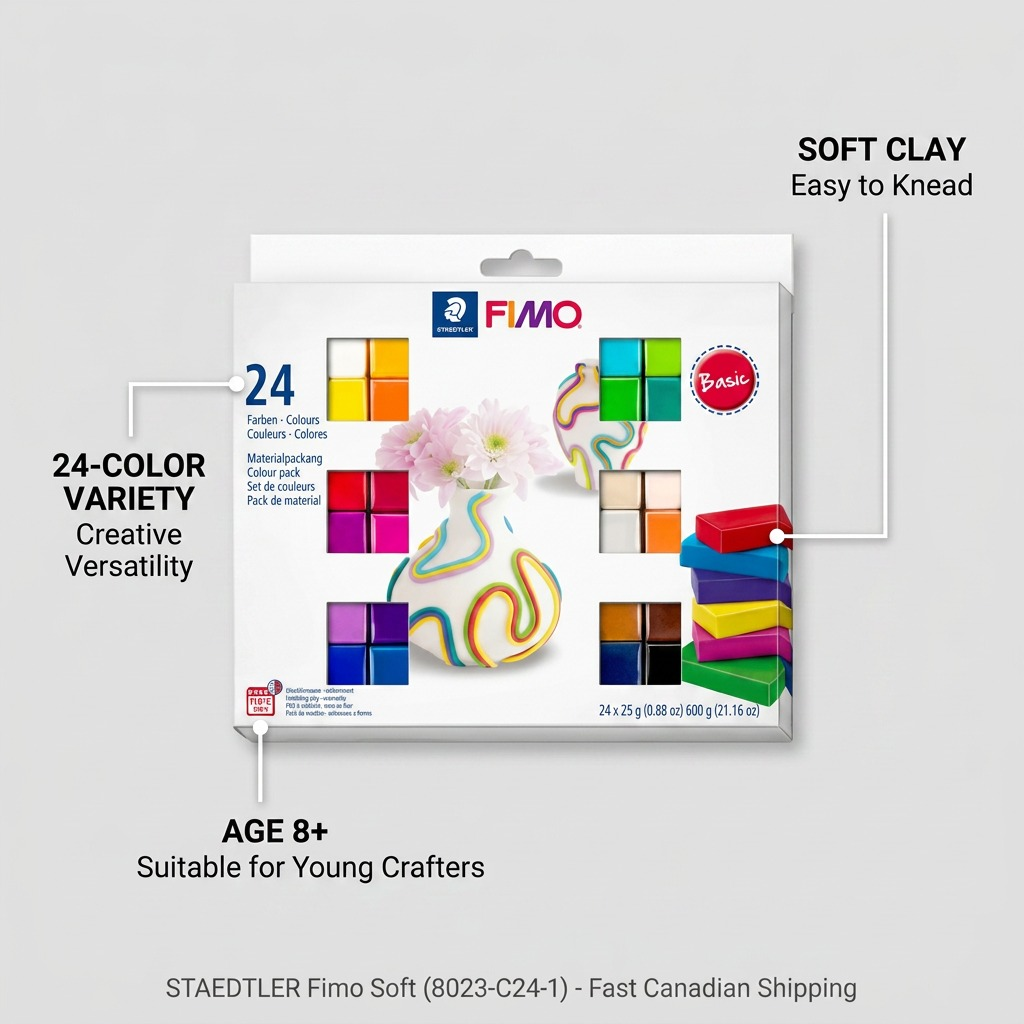 Staedtler Set Modelling Clay Fimo Soft Basic Colors 24 Color Pack