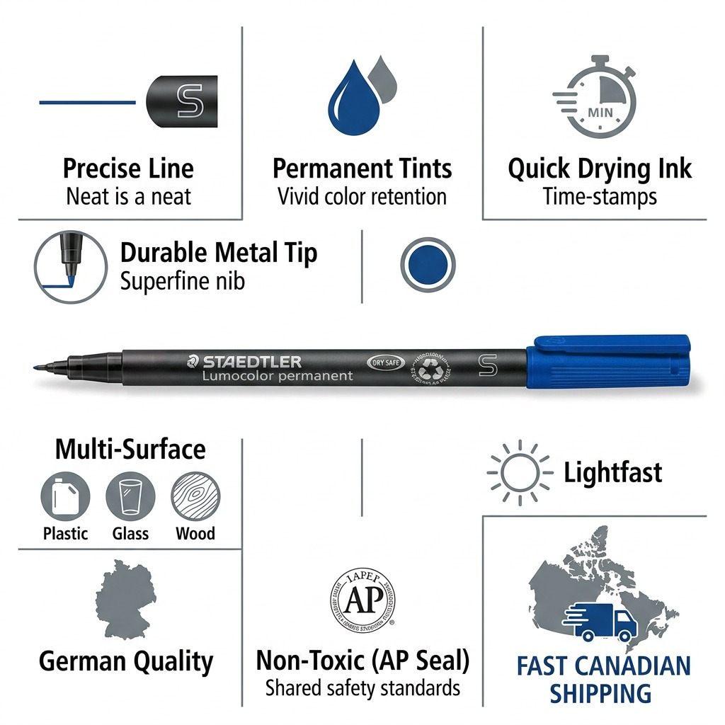 Staedtler Marker Lumocolor Xfine Permanent Blue