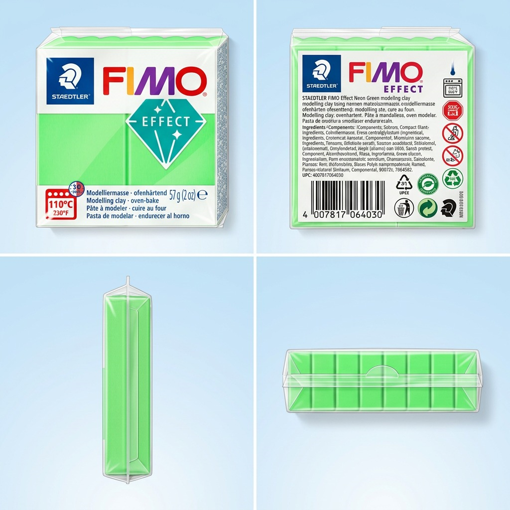 Staedtler Modelling Clay Fimo Effect Neon Green 57g (2 oz)