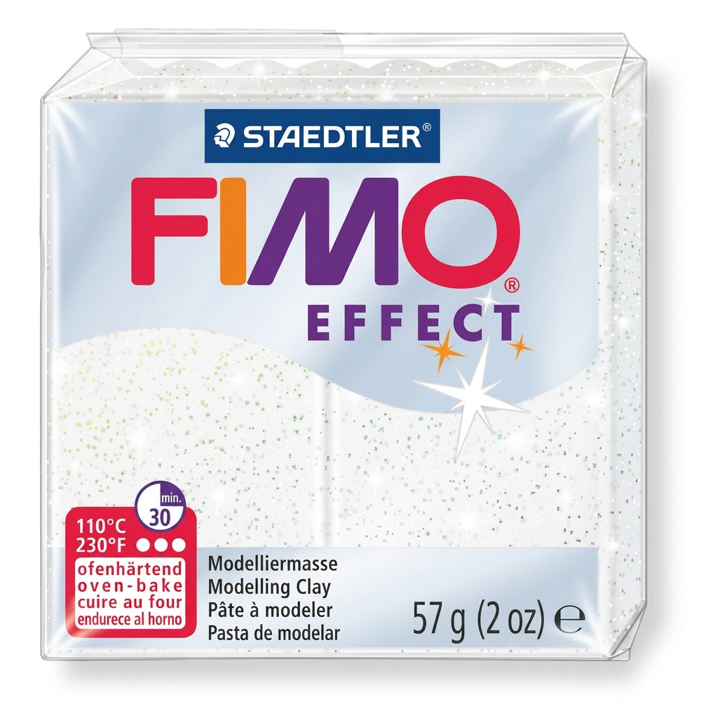 Staedtler Modelling Clay Fimo Effect White Glitter 57g (2 oz)