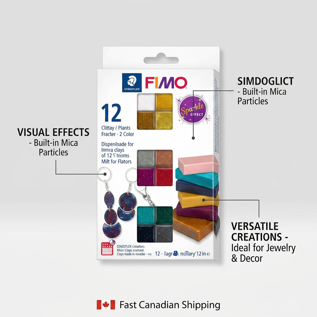 Staedtler Set Modelling Clay Fimo Effect Sparkle 12 Color Pack
