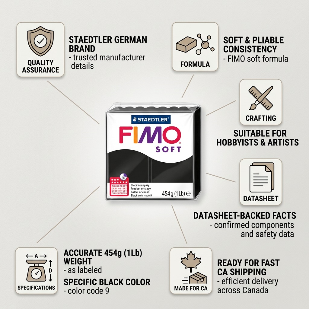 Staedtler Modelling Clay Fimo Soft 454g (1lb) Black