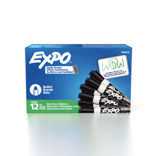Expo Low Odor Dry Erase Marker - Bullet Tip, Black, 1-Pack