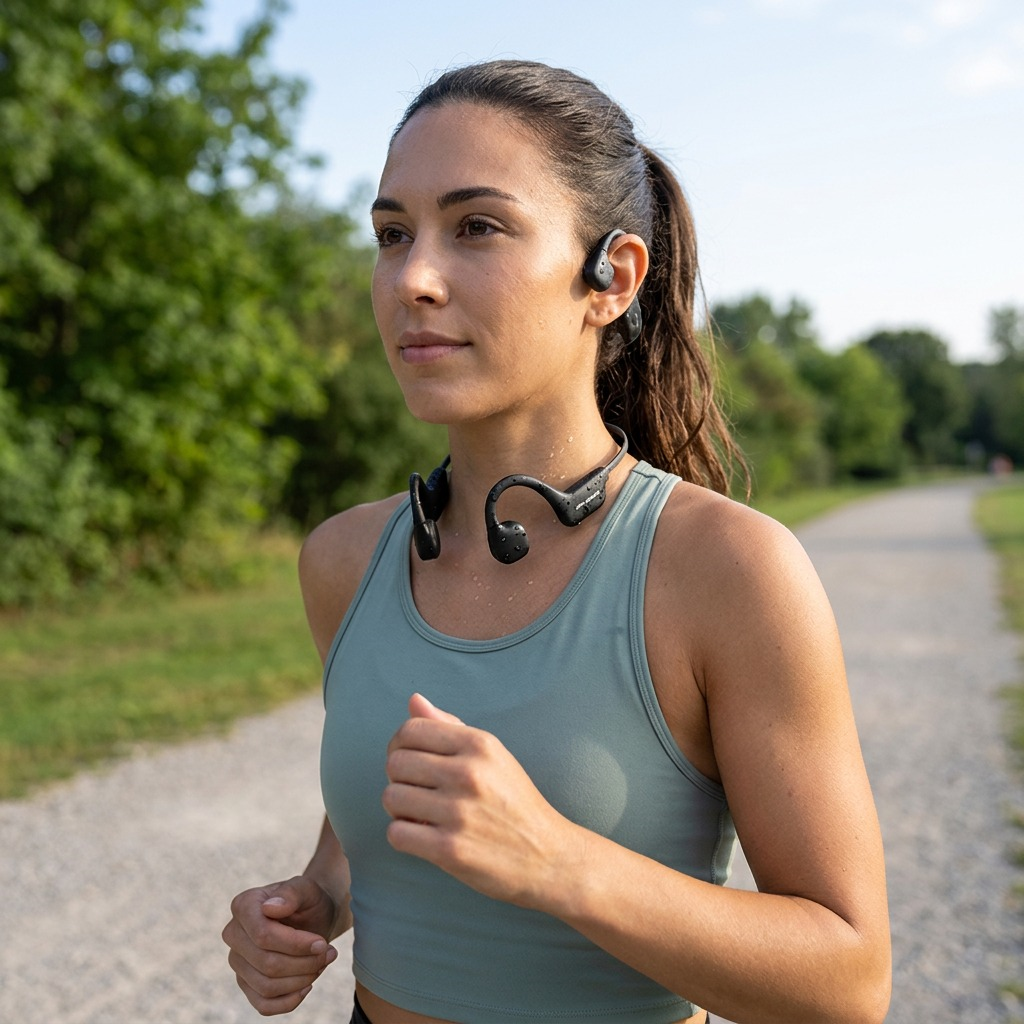 OPN Sound Osso Open-Ear Bone Conduction Wireless Headphones ? IPX5 Water Resistant, 9-Hour Battery (OS1000BC)