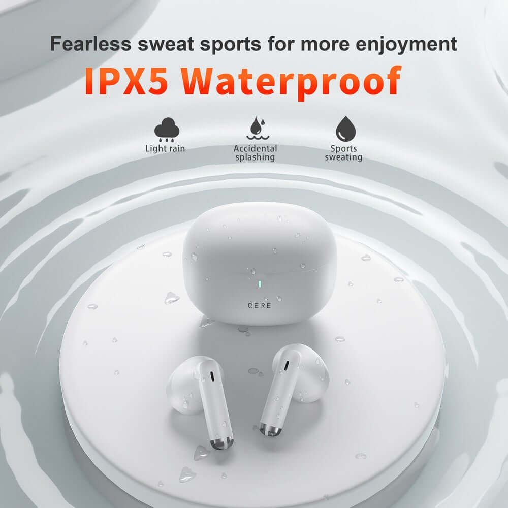QERE E28 Wireless Bluetooth Earbuds IPX5 — USB-C Charging