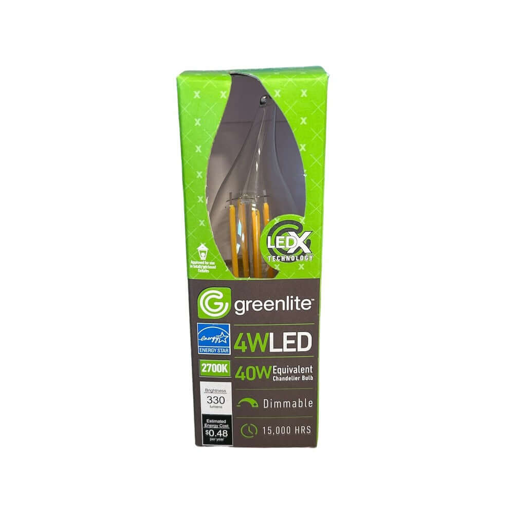 Greenlite 5W B10 Dimmable Filament LED Bulb 2700K