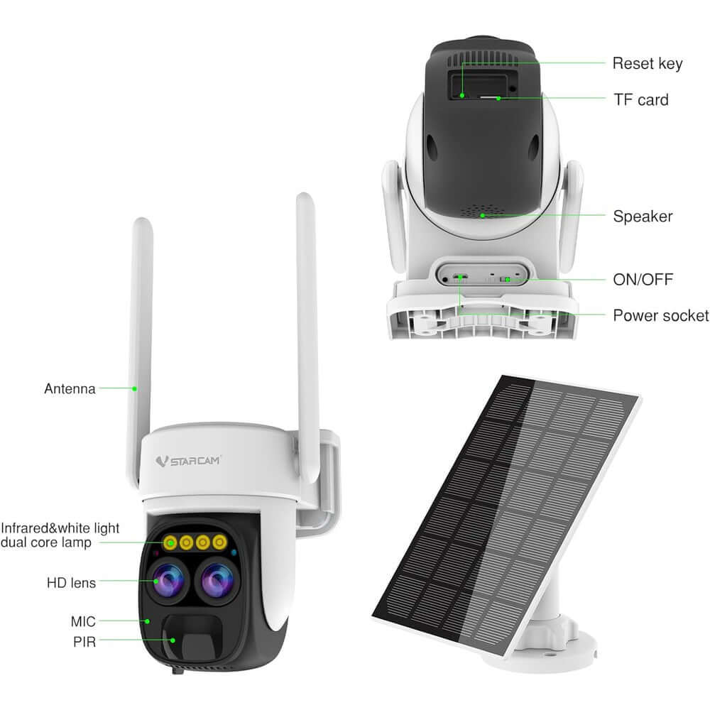 VStarcam CB67D Smart HD 1080P 3MP Motorized Solar Outdoor IP Camera
