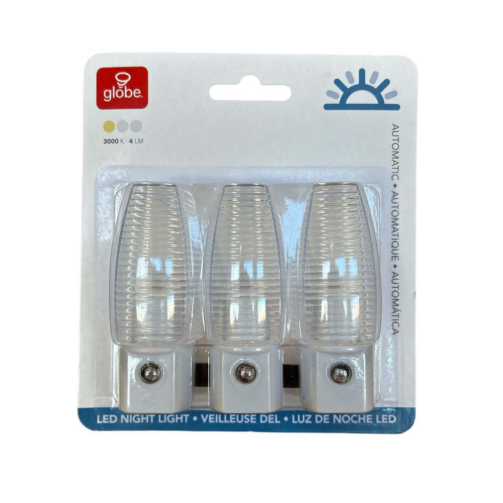 Globe Decorative Automatic LED Night Light – Pack of 3