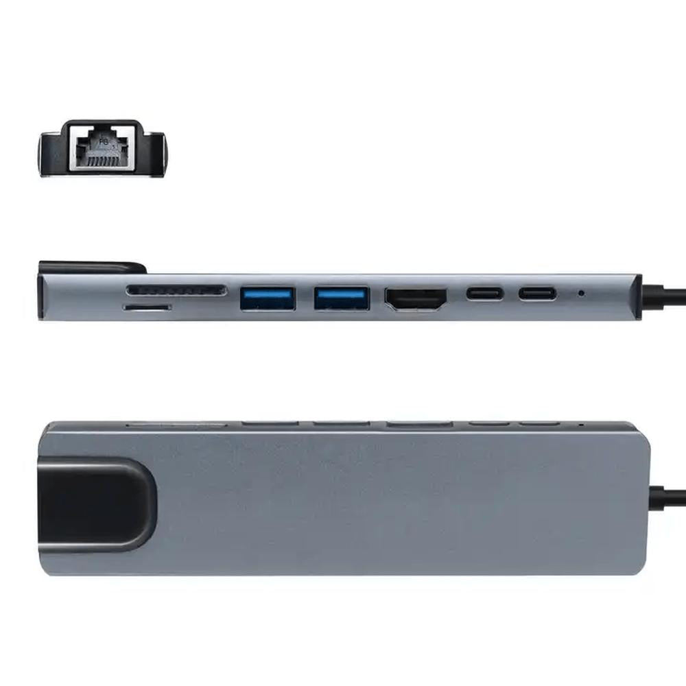 Mlink USB-C 8-in-1 Aluminum Hub (USB 3.0)