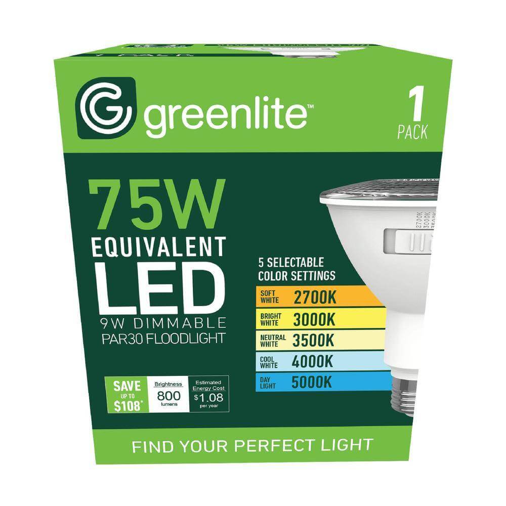 Greenlite 9W PAR30 Dimmable LED Bulb CCT Selectable