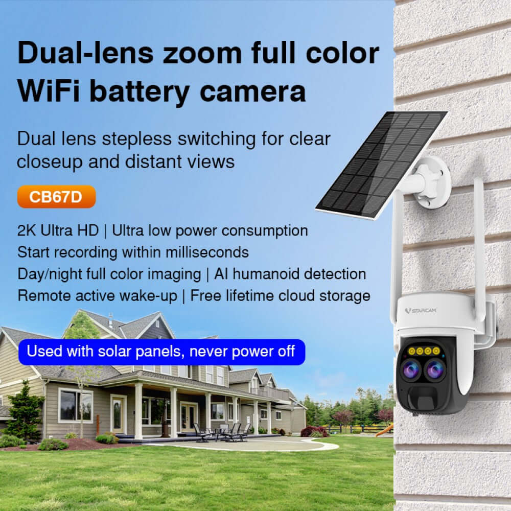 VStarcam CB67D Smart HD 1080P 3MP Motorized Solar Outdoor IP Camera