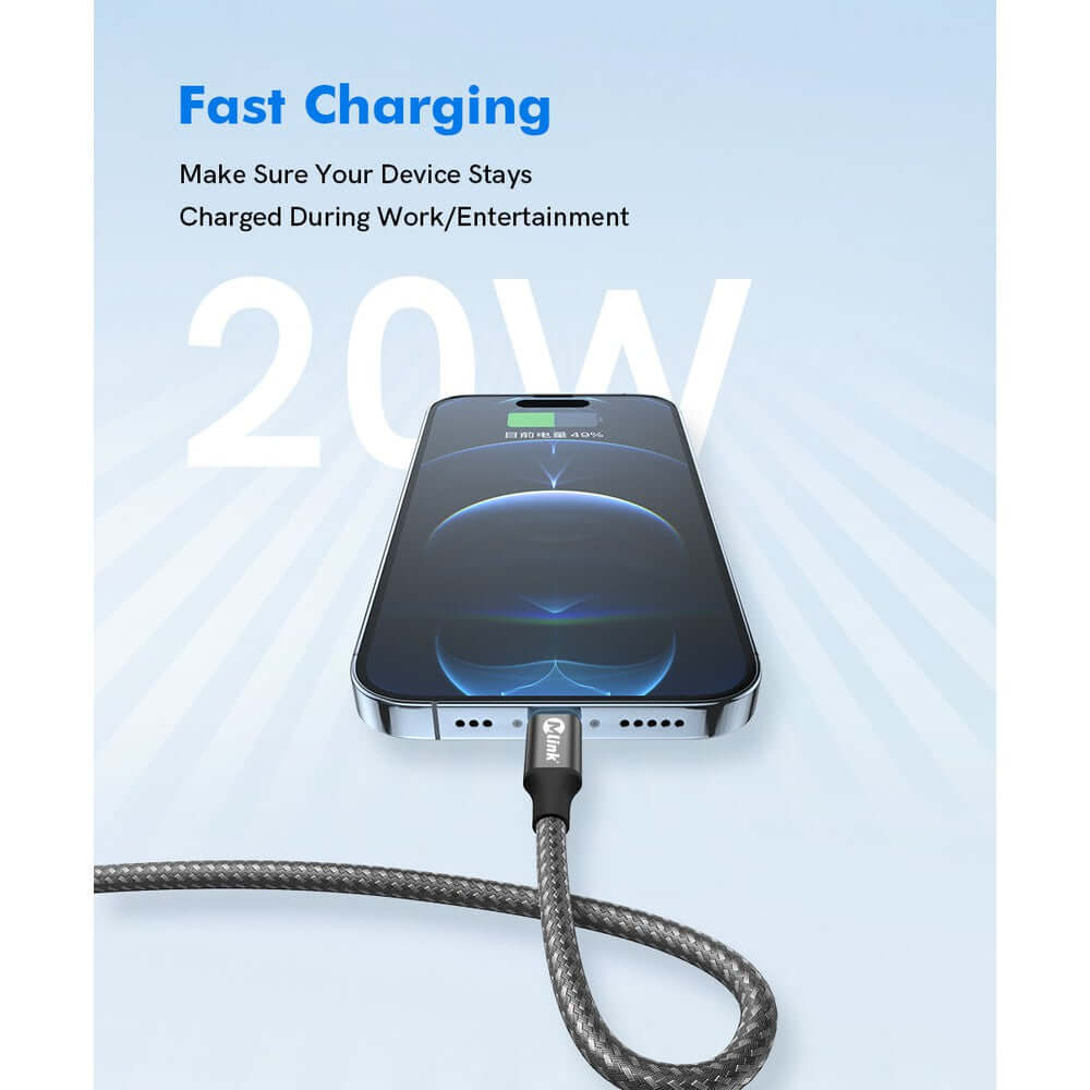 Mlink Lightning to USB Fast Charge Cable (20W)