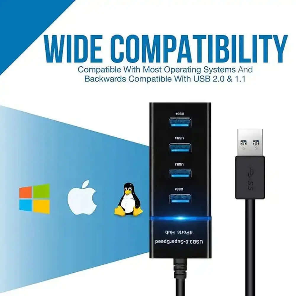 Mlink USB 3.0 4-Port Hub (Black)