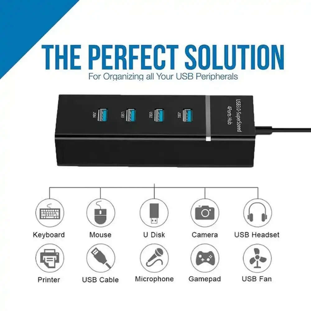 Mlink USB 3.0 4-Port Hub (Black)