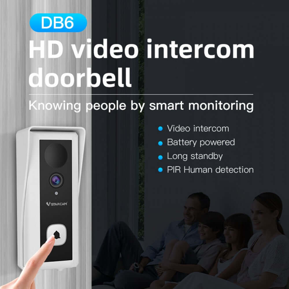 VStarcam DB6 HD 1080P Video Doorbell Camera with Indoor Chime