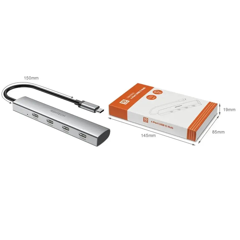 RSHTECH 4-in-1 USB-C to USB-C 3.2 Hub 10Gbps