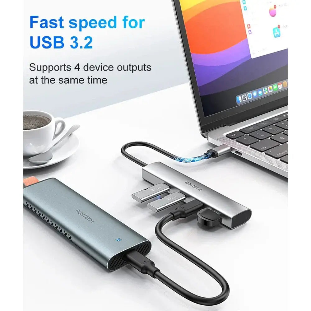 RSHTECH 4-in-1 USB-C to USB-C 3.2 Hub 10Gbps