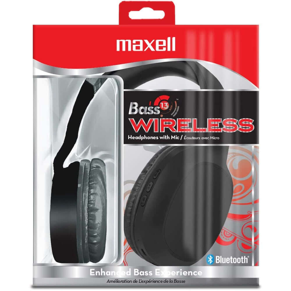 Maxell Bass 13 Bluetooth Headphones with Mic — Black