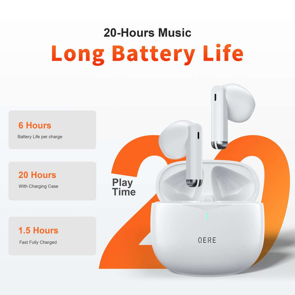 QERE E28 Wireless Bluetooth Earbuds IPX5 — USB-C Charging