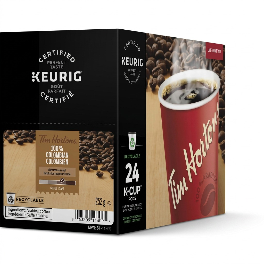 COFFEE-K CUP TIM HORTONS 100% COLOMBIAN-11309 24/BX