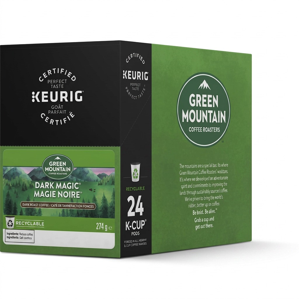 COFFEE-K CUP GREEN MOUNTAIN DARK MAGIC, DARK ROAST 24/BX
