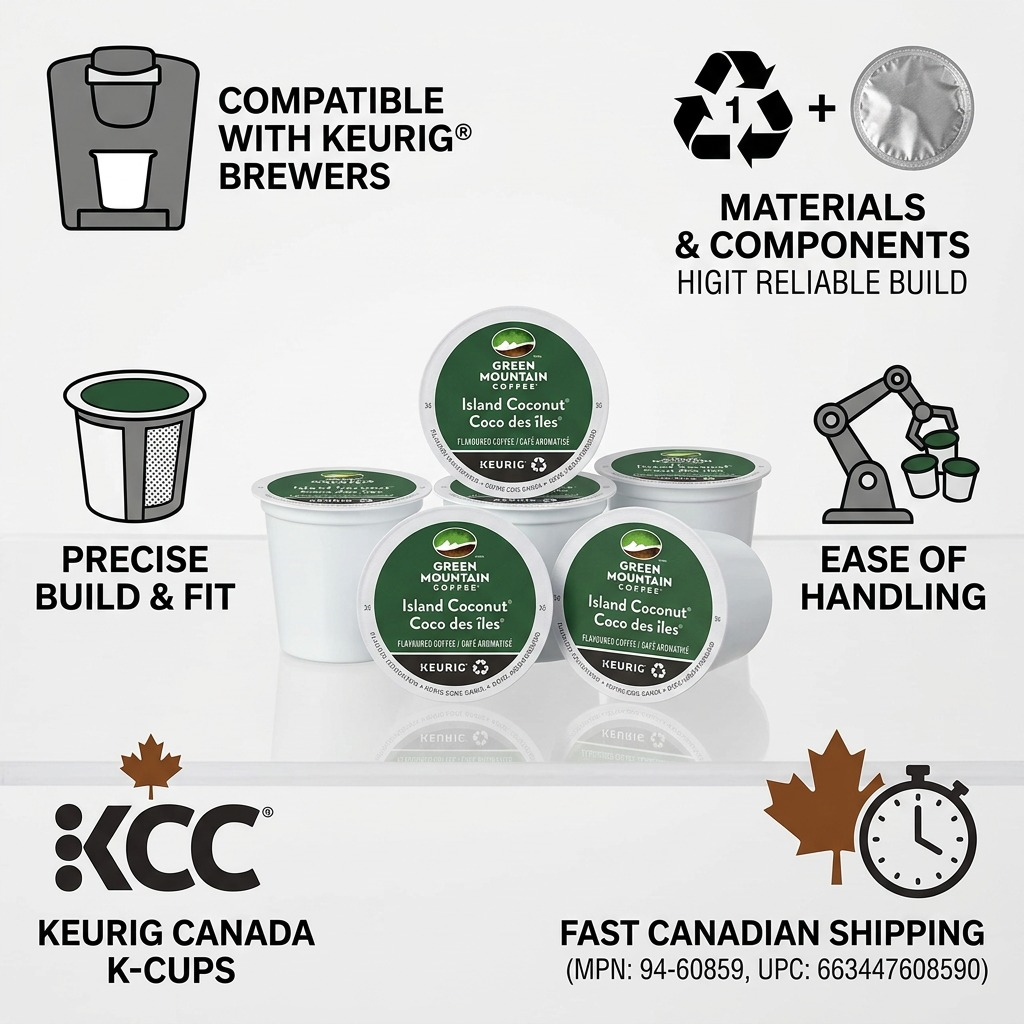 COFFEE-K CUP GREEN MOUNTAIN ISLAND COCONUT LIGHT ROAST 24/BX