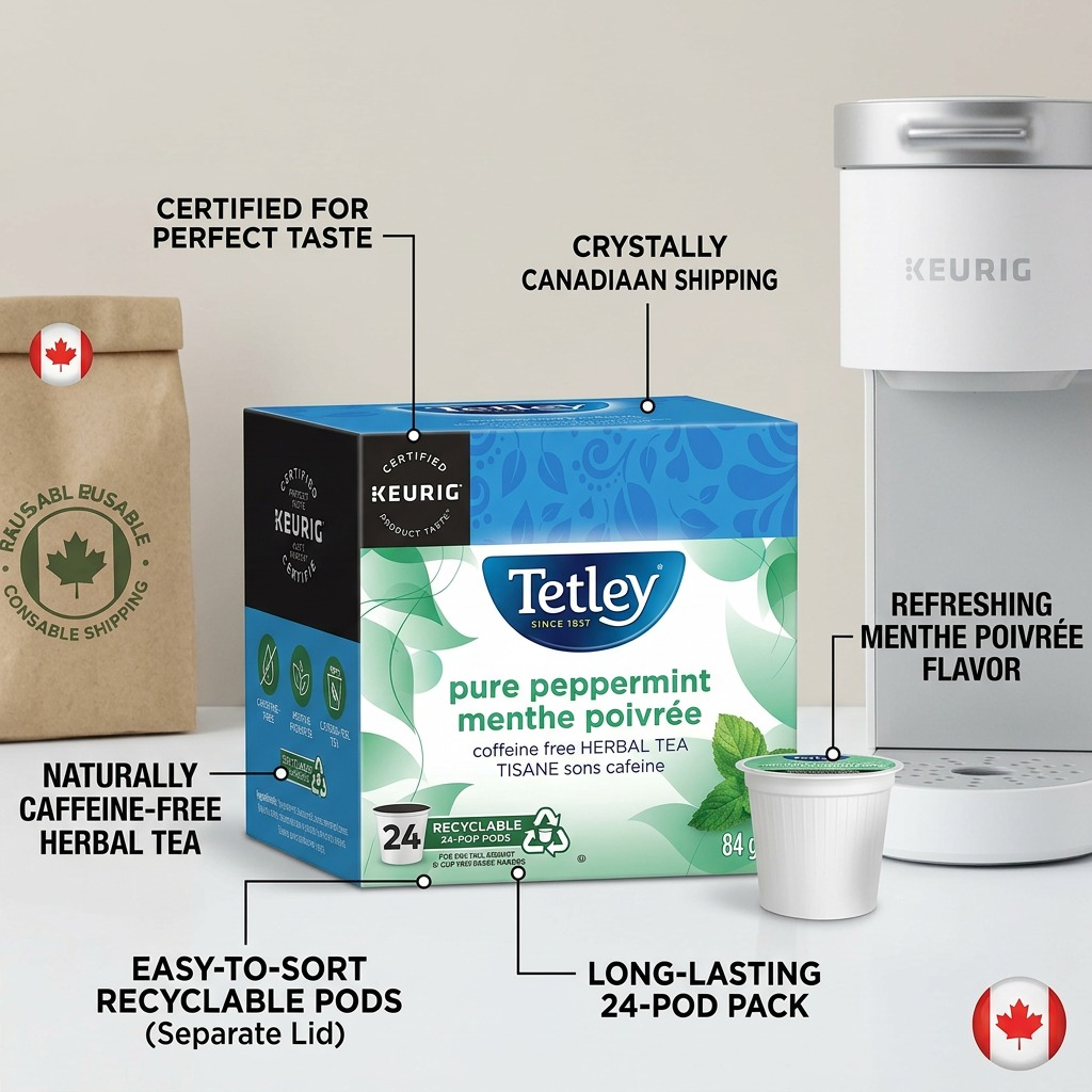 TEA-K CUP TETLEY PURE PEPPERMINT 24/BX 24/BX