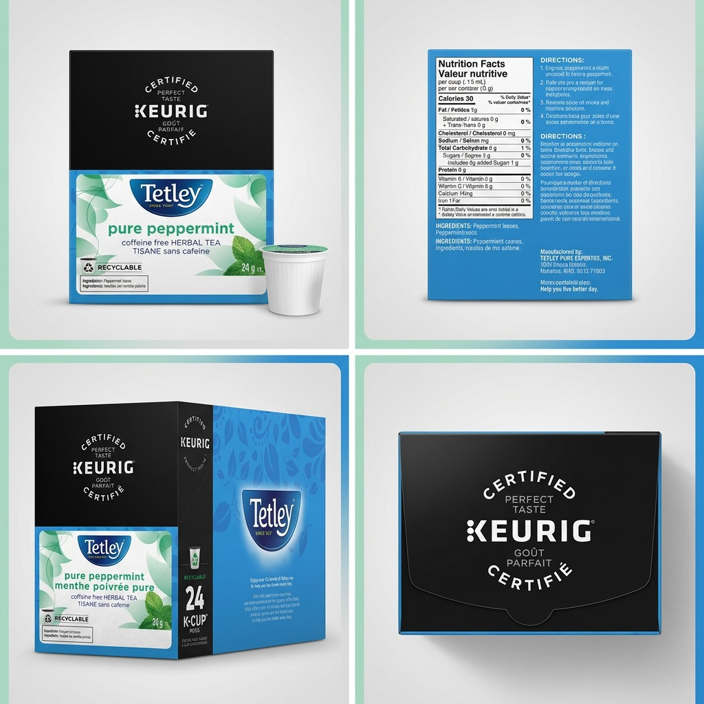 TEA-K CUP TETLEY PURE PEPPERMINT 24/BX 24/BX