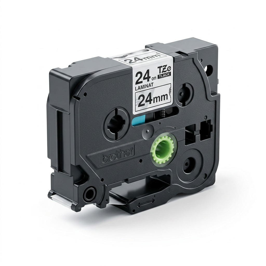 Brother Genuine TZe151 Black on Clear Laminated Tape for P-touch Label Makers, 24 mm wide x 8 m long