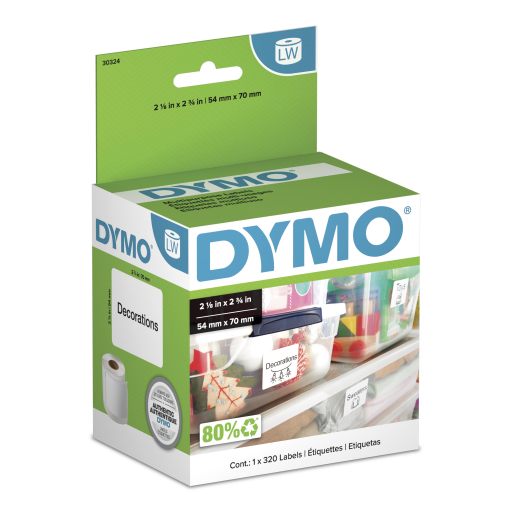 Dymo LW Large Multi-Purpose Labels - 2-1/8" x 2-3/4", 1 Roll of 320
