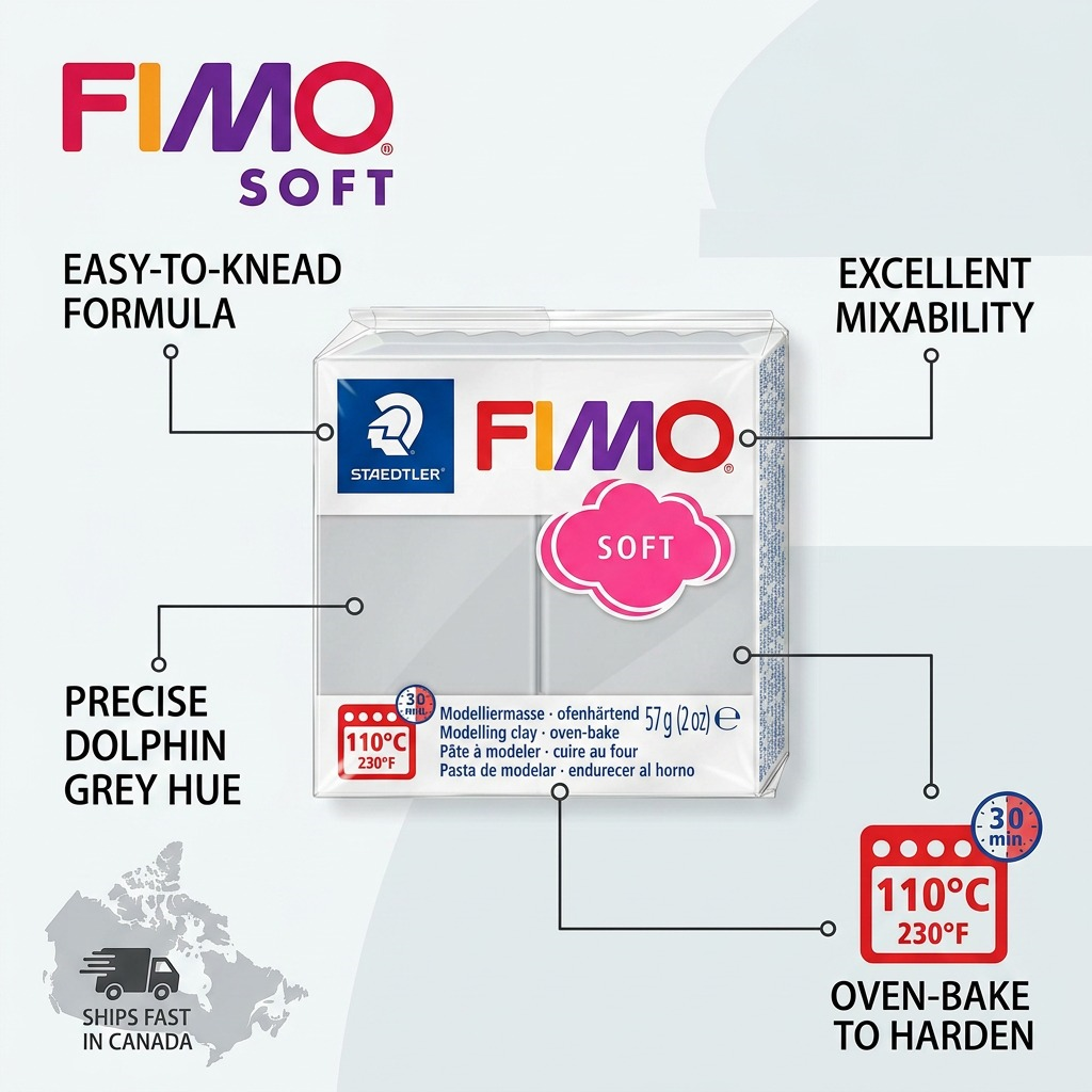 Staedtler Modelling Clay Fimo Soft Dolphin Grey 57g (2 oz)