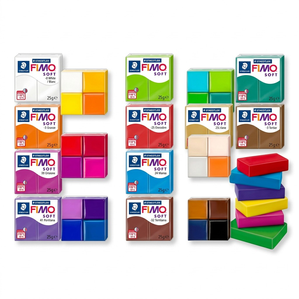 Staedtler Set Modelling Clay Fimo Soft Basic Colors 24 Color Pack