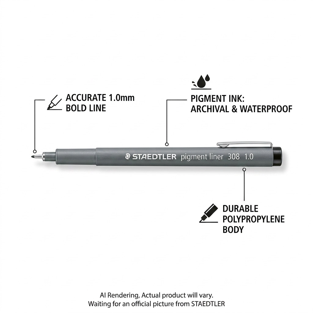 Staedtler Fineliner Pigment Liner 1, 0mm Black
