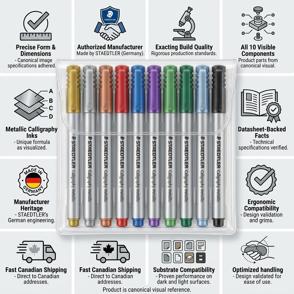 Staedtler Metallic Marker - Calligraphy, 10-Pack