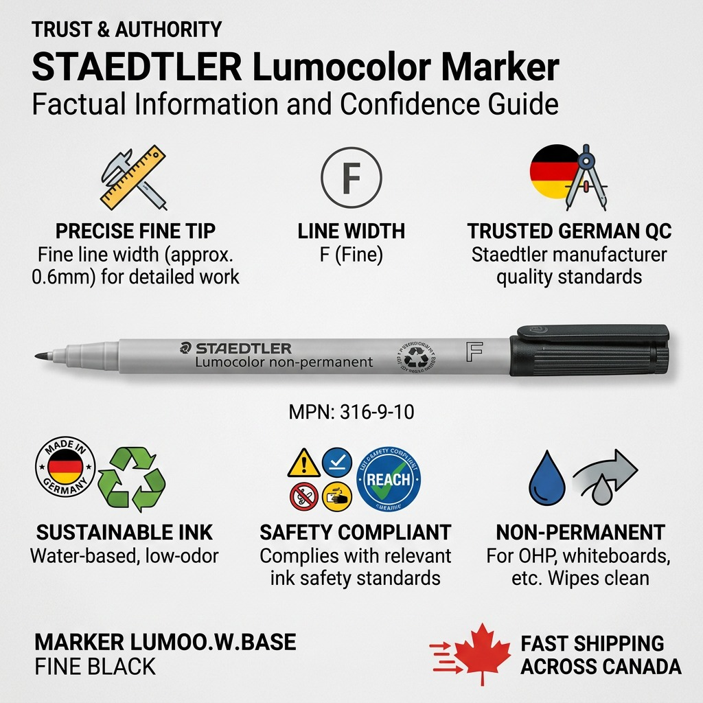 Staedtler Marker Lumocolor Water-Based Fine Black
