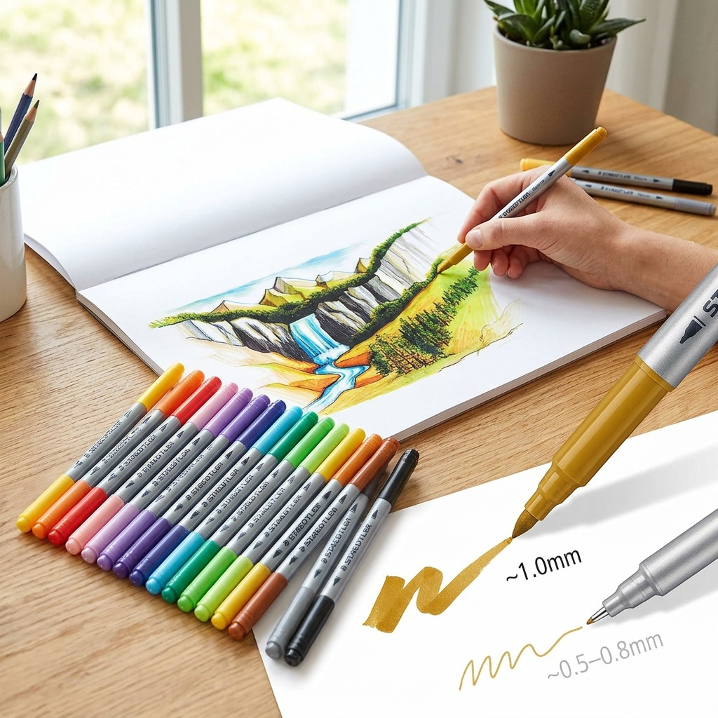 Staedtler Double-ended Fibre-tip Pens 18-Pack (Ve6)