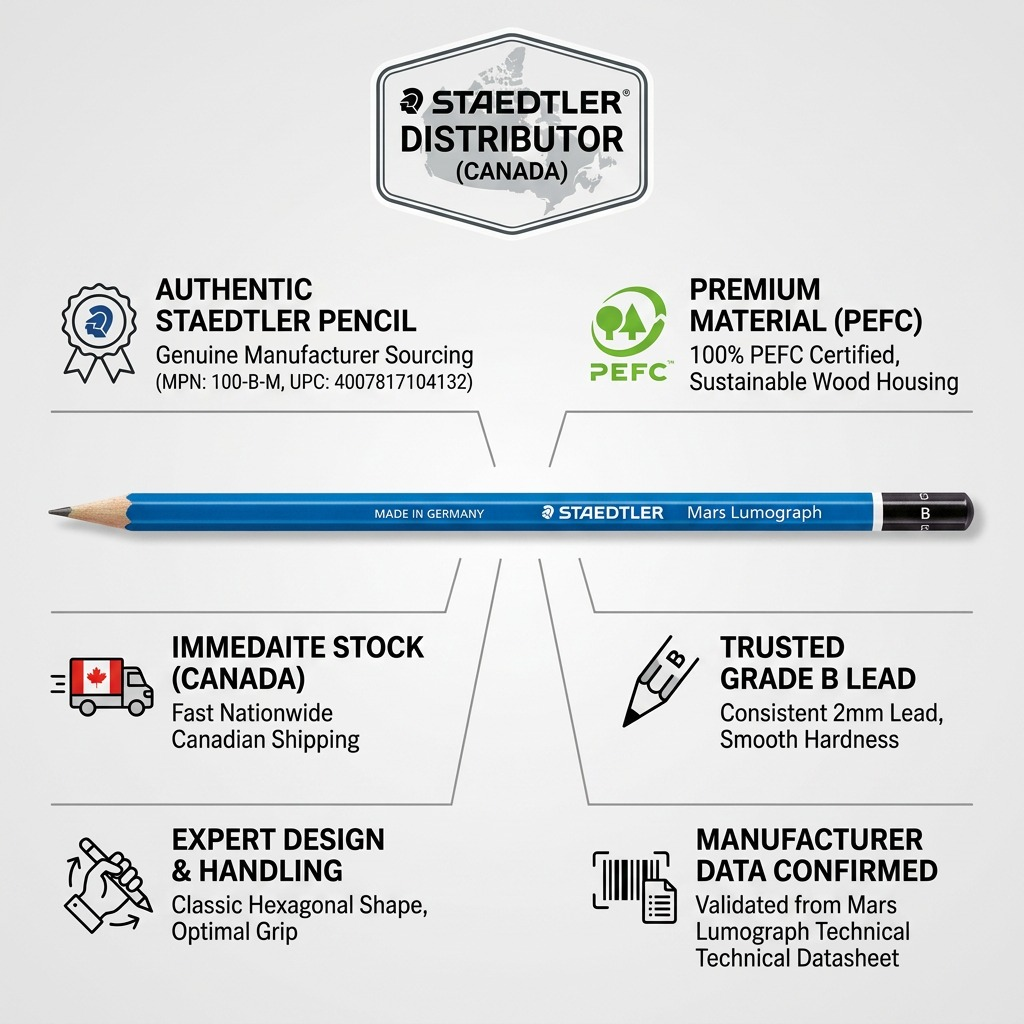 Staedtler Pencil Mars Lumograph B 100% PEFC