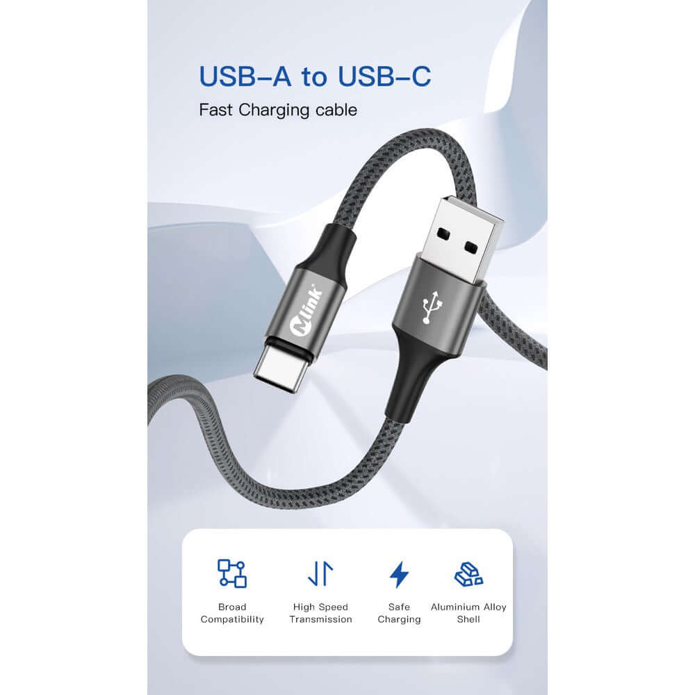 Mlink USB-C Fast Charge Cable (20W, Braided Nylon)