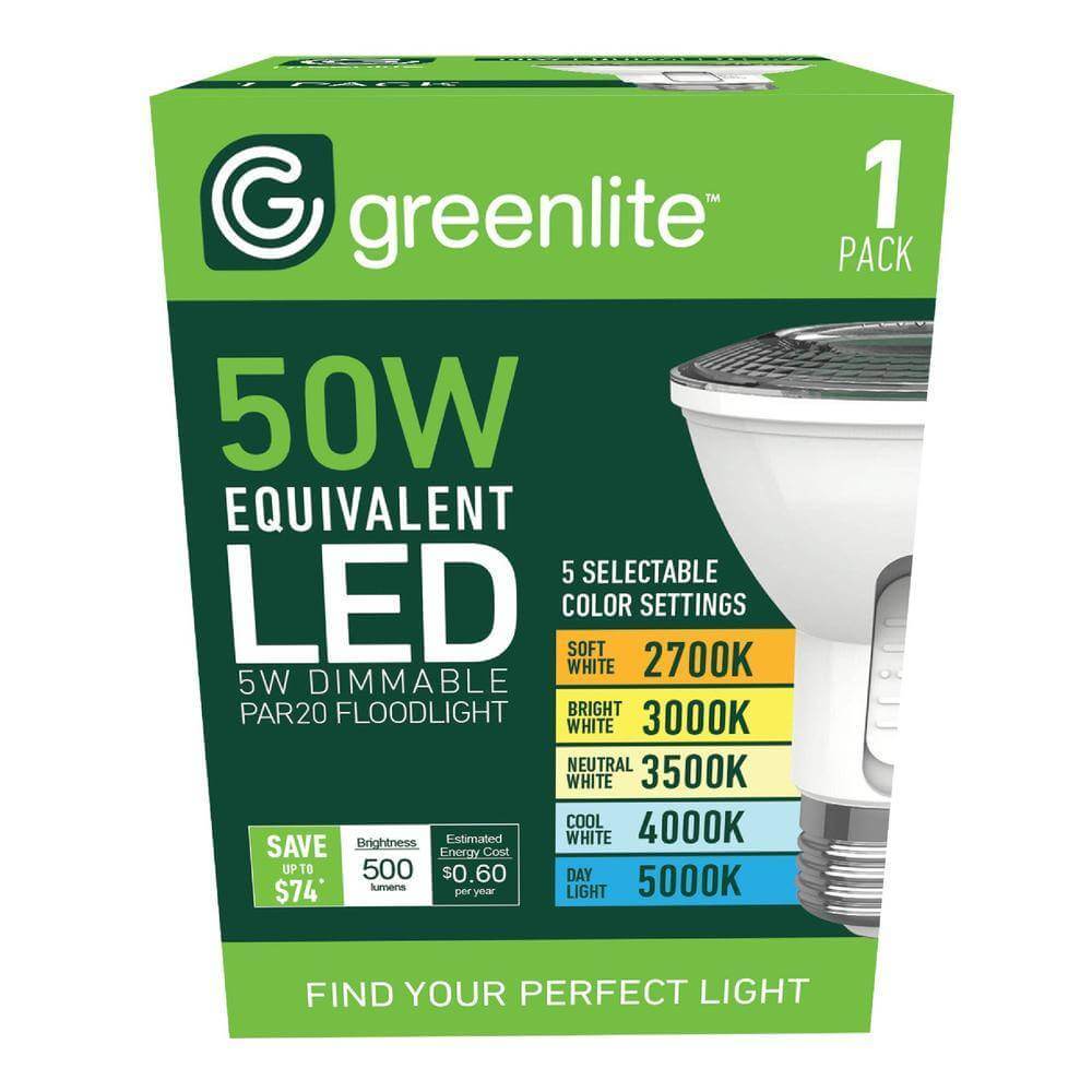 Greenlite 5W PAR20 Dimmable LED Bulb CCT Selectable