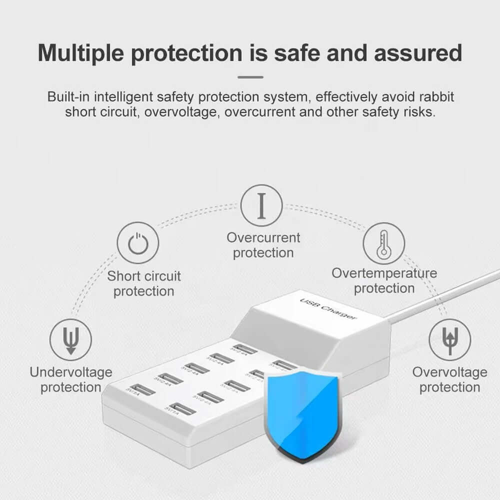 Mlink USB Smart Charger (50W, 10-Port)
