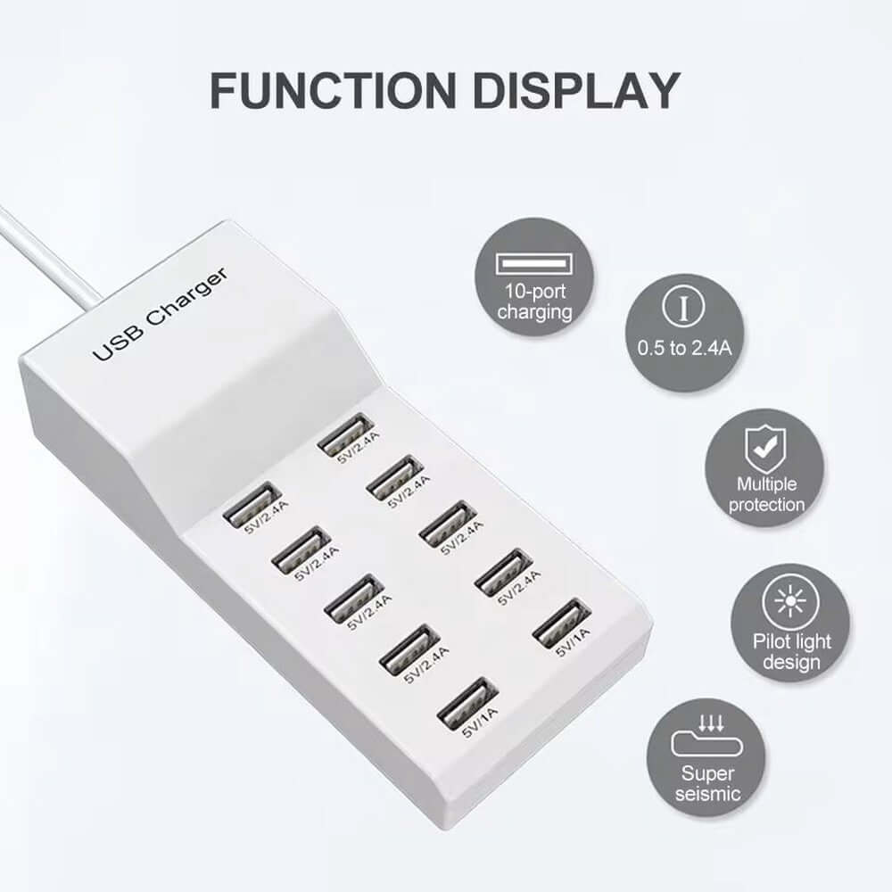 Mlink USB Smart Charger (50W, 10-Port)
