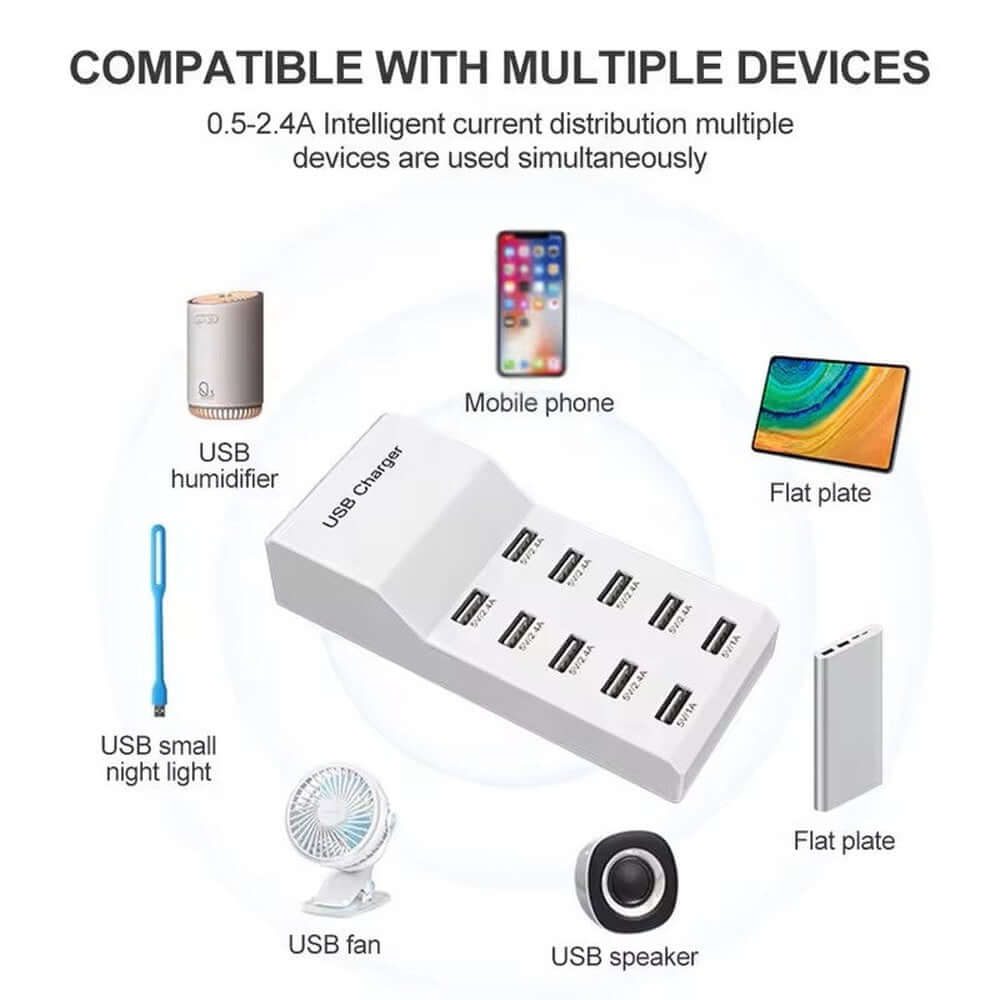 Mlink USB Smart Charger (50W, 10-Port)