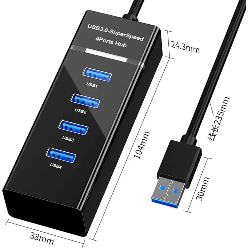 Mlink USB 3.0 4-Port Hub (Black)