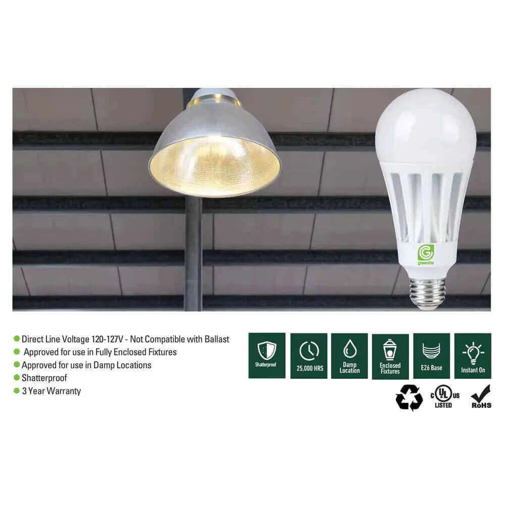 Greenlite 29W A23 Non-Dimmable LED Bulb 5000K