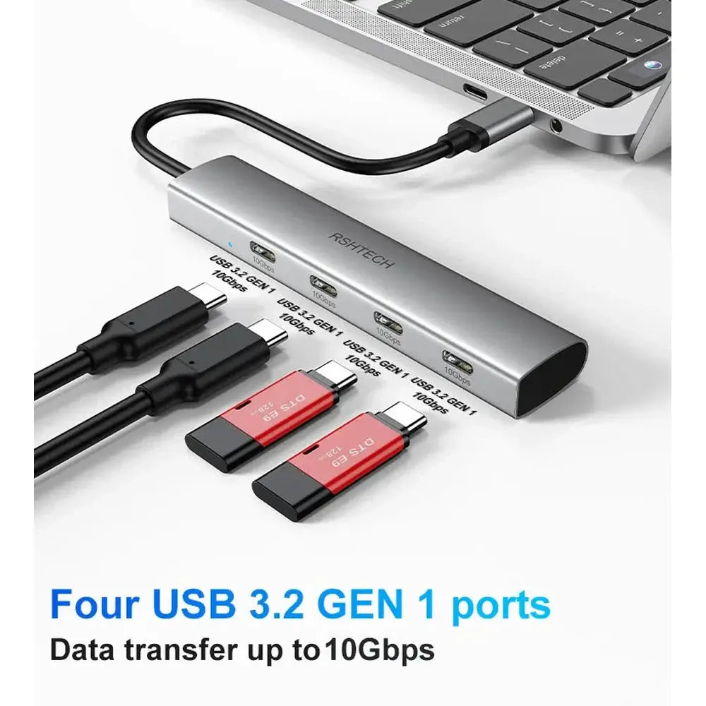 RSHTECH 4-in-1 USB-C to USB-C 3.2 Hub 10Gbps